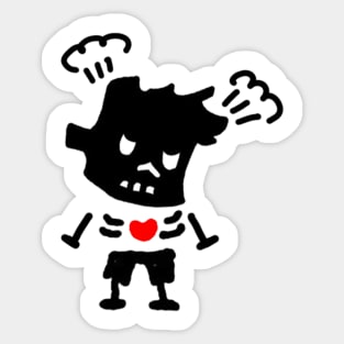 angry zombie boy Sticker